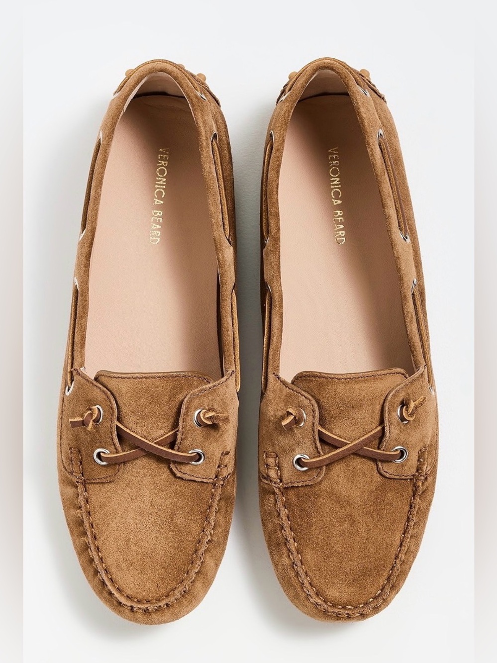 Veronica Beard Jia Boat Shoe Loafer Hazel Suede Size 6.5 M
